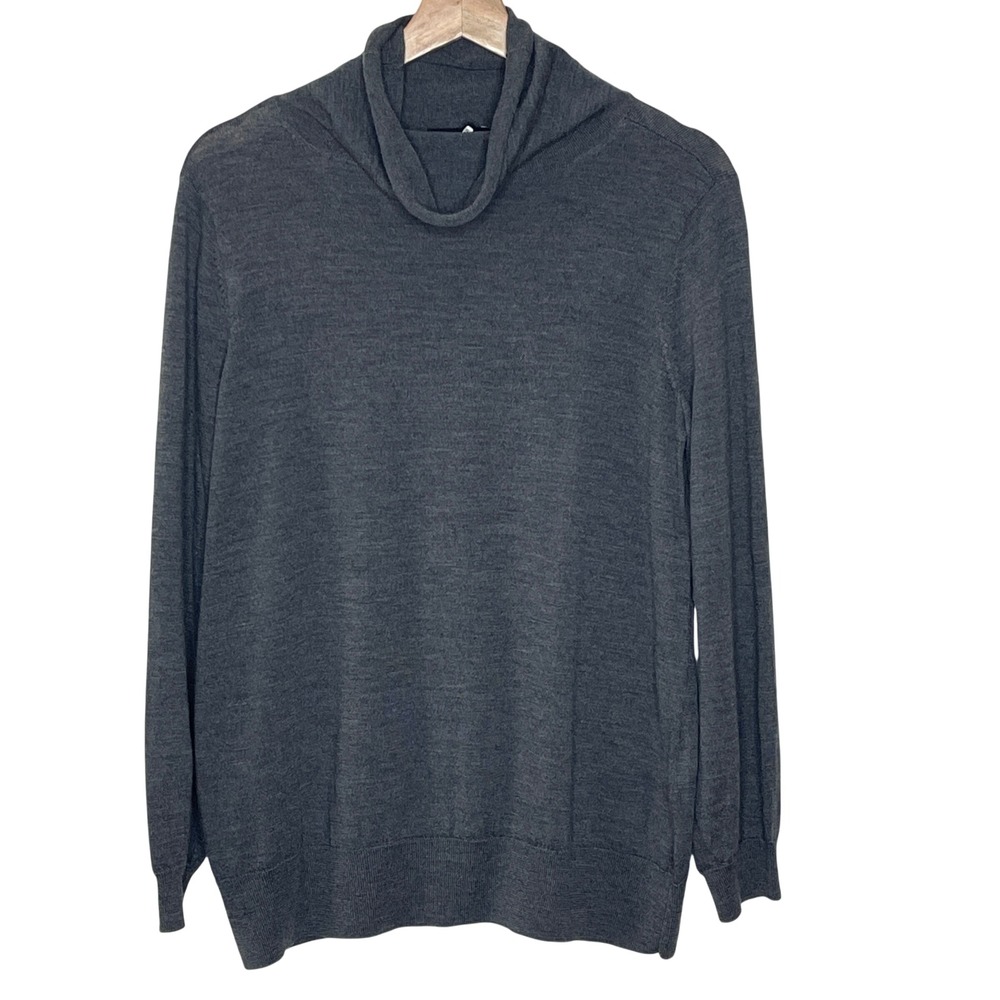 Eileen Fisher Womens Grey Italian Yarn Roll Neck Turtleneck Size S/P